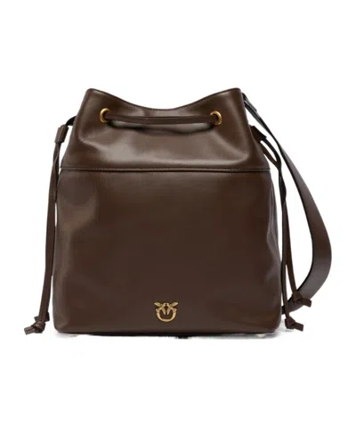 Pinko Logo Bucket Bag In Green