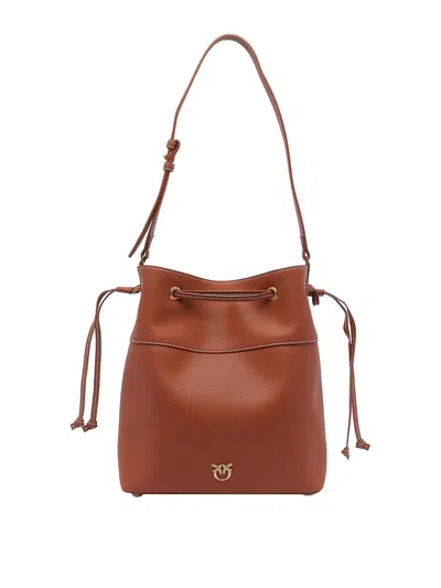 Pinko Logo Bucket Bag In Marrón