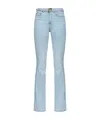 Pinko Logo Buckle Belt Flared Jeans In Blue