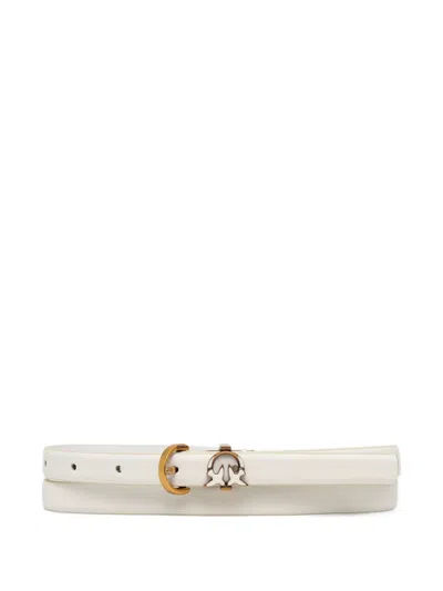 Pinko Logo-buckle Belt In Neutral
