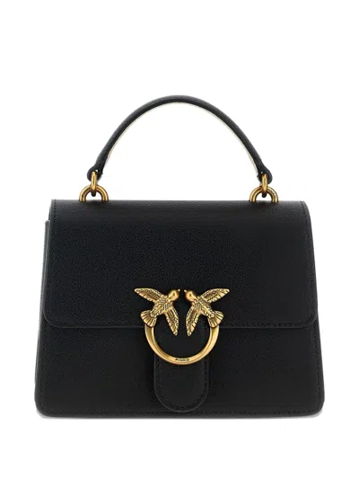 Pinko Logo-buckle Tote Bag In Black