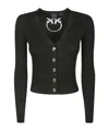 Pinko Logo Cardigan In Black