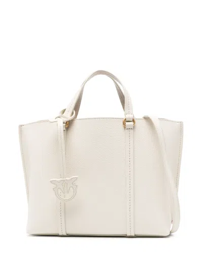 Pinko Logo-charm Tote Bag In Neutrals