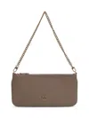 Pinko Logo Clutch Bag In Brown