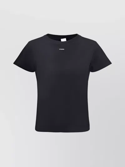 Pinko Logo Crew Neck T-shirt In Black