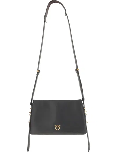 PINKO LOGO-DETAIL CALFSKIN CROSSBODY BAG