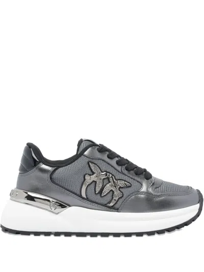 Pinko Logo-detail Chunky-sole Sneakers In Gray