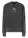 Pinko Logo-detail Cotton Sweatshirt In Gray