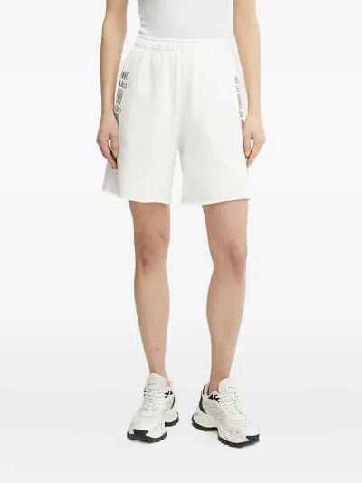 Pinko Logo-detail Elasticated-waist Shorts In White