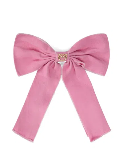 Pinko Logo-detail Hair Accessory In Pink