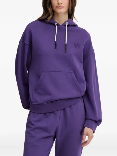 Pinko Logo-detail Hoodie In Animal Print