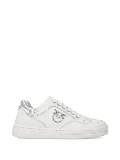 Pinko Logo-detail Lace-up Sneakers In White