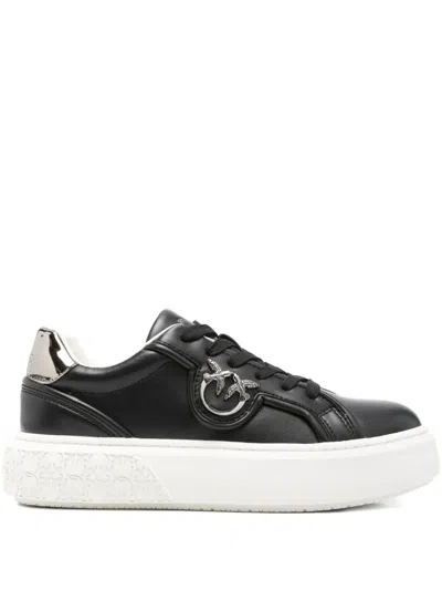 Pinko Logo-detail Platform Sneakers In Black