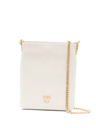 Pinko Logo-detail Shoulder Bag In Neutral