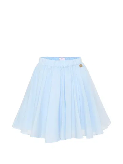 Pinko Kids' Logo-detail Skirt In Blue