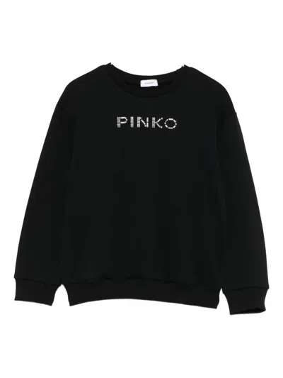 Pinko Kids' Logo-detail Sweatshirt In Black