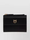 Pinko Small Wallet In Leather With Logo In Black
