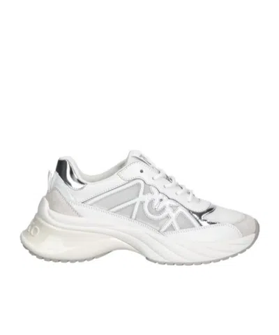 Pinko Logo Detailed Lace-up Sneakers In White