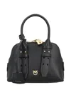 Pinko Logo-detailing Leather Shoulder Bag In Black