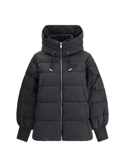 Pinko Logo Down Jacket F In Black