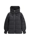 Pinko Technical Canvas Jacket With Hood In Black