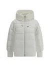 Pinko -line Down Jacket With Logo Patch In White