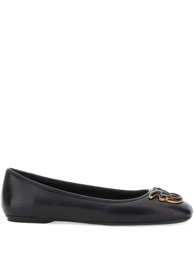 PINKO LOGO-EMBELLISHED BALLERINA FLATS