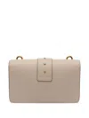Pinko Logo-embellished Flap Shoulder Bag In Neutral