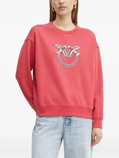 Pinko Logo-embellished Sweatshirt In Pink