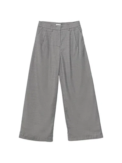 Pinko Logo-emboridered Trousers In Gray