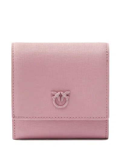 Pinko Logo-embossed Compact Wallet In Pink