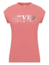 Pinko Logo-embossed Short-sleeve T-shirt In Pink