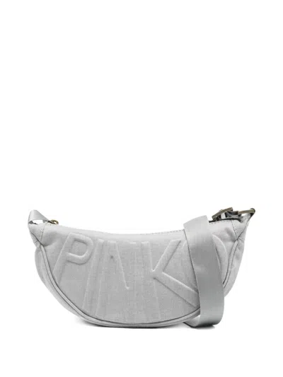 Pinko Kids' Logo-embossed Shoulder Bag In Gray