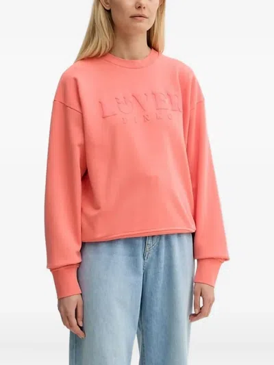 Pinko Logo-embossed Sweatshirt In Pink