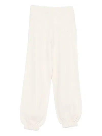 Pinko Kids' Logo-embossed Trousers In White