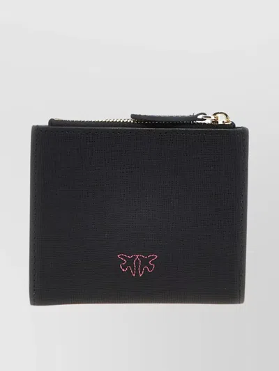 Pinko Logo Embossed Wallet With Multiple Card Slots In Black