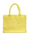 PINKO PINKO LOGO EMBROIDERED BEACH SHOPPER BAG