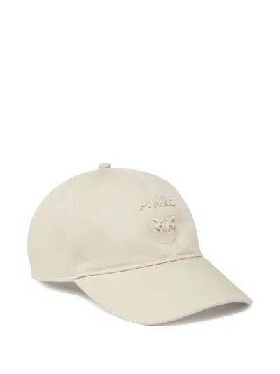 Pinko Logo-embroidered Cap In Neutrals