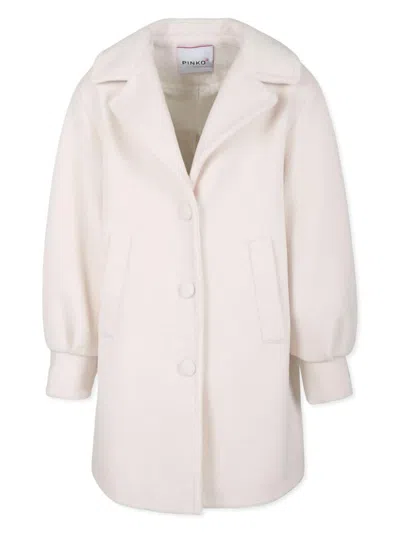 PINKO LOGO-EMBROIDERED COAT