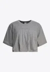 Pinko Logo Embroidered Cropped T-shirt