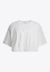 Pinko Logo Embroidered Cropped T-shirt