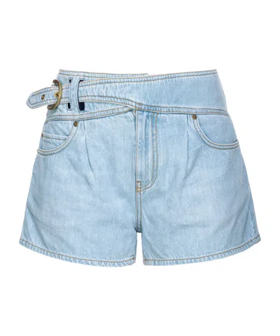 Pinko Lightweight Denim Shorts In Délavage Clair