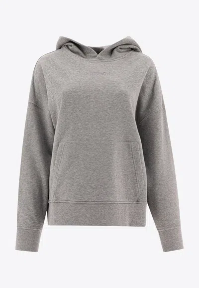Pinko Logo Embroidered Hooded Sweatshirt In Gray