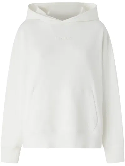 Pinko Logo-embroidered Hoodie In White