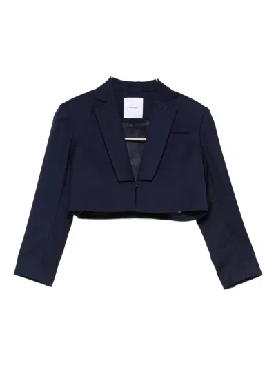 Pinko Logo-embroidered Jacket In Blue