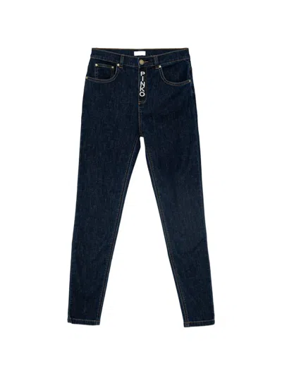 Pinko Logo-embroidered Jeans In Black