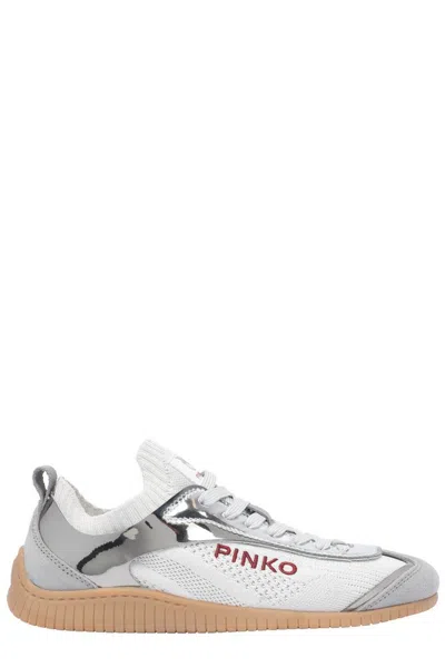 Pinko Logo Embroidered Low In Silver