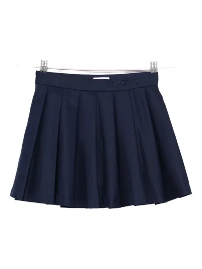 Pinko Kids' Logo-embroidered Mini Skirt In Black