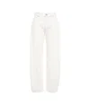 Pinko 'eloise' White Jeans With Belt Loops And Logo Patch On The Rear In Bianco