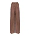 Pinko Logo-embroidered Straight-leg Trousers In Brown